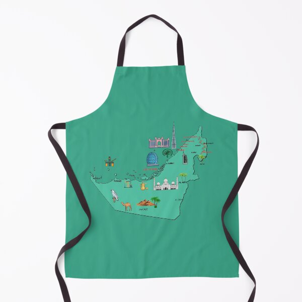 Item preview, UAE map, major cities United Arab Emirates national symbols and landmarks designed and sold by mashmosh.