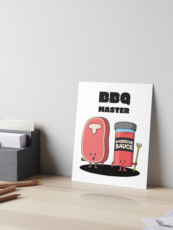 Cute and Funny BBQ Grill Gift BBQ Master Art Board Print for