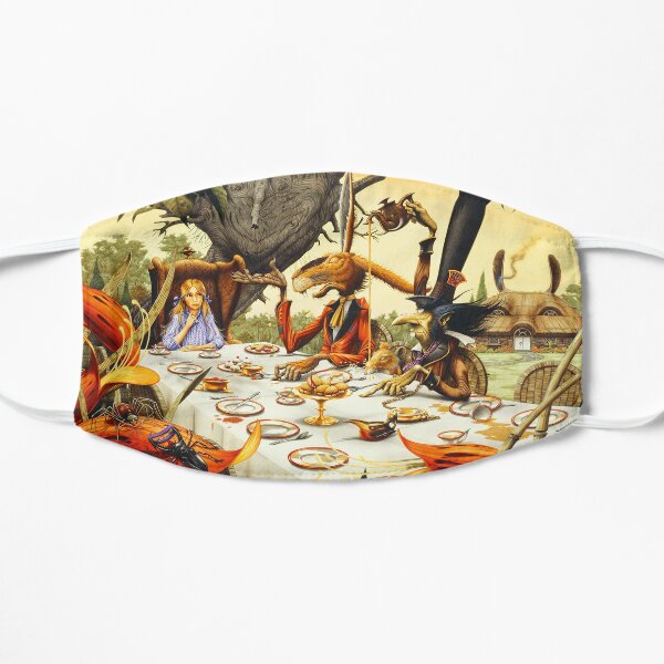 At the March Hare's Table Flat Mask
