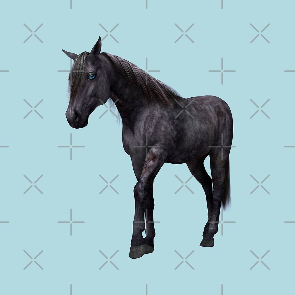 "Black Horse with Blue Eyes" by Vac1 Redbubble