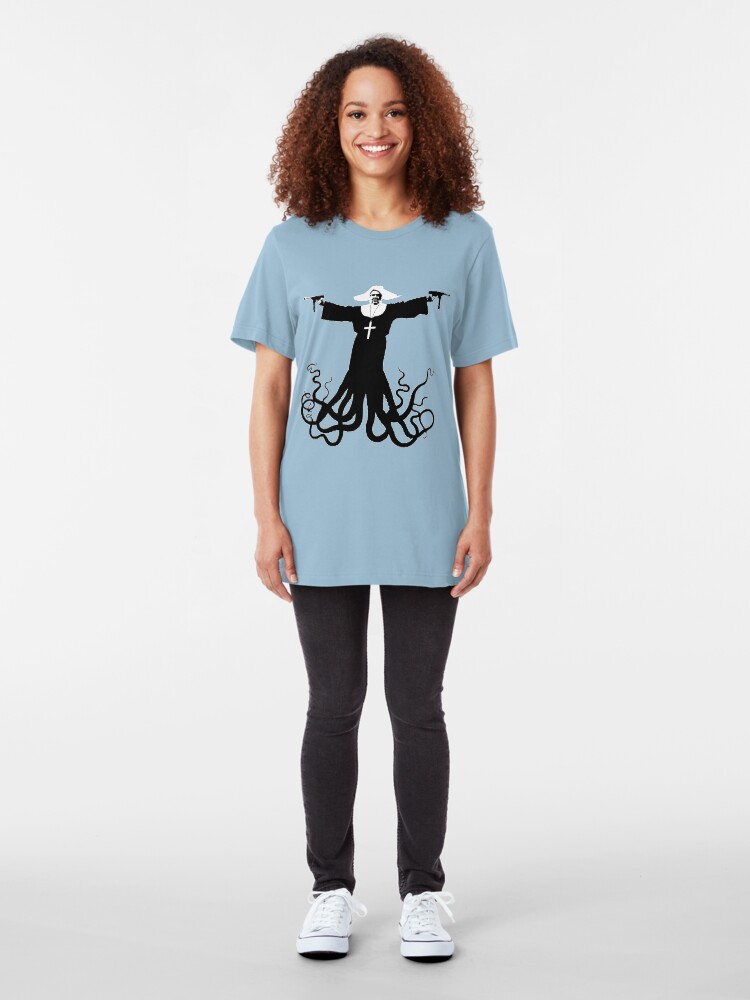 Alternate view of Killer Octo Nun ( aka World Peace) Slim Fit T-Shirt