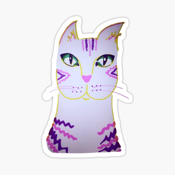 Pink 70s catpie Sticker