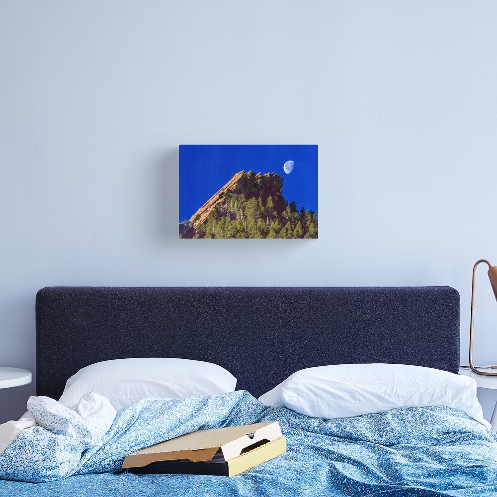 First Flatiron Moonset Canvas Print