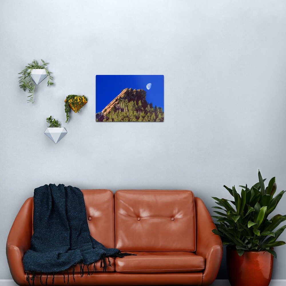 First Flatiron Moonset Metal Print