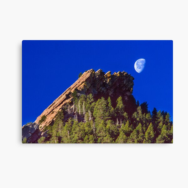 First Flatiron Moonset Canvas Print