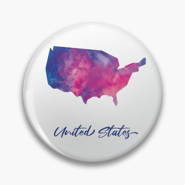 Item preview, United States Map in Watercolor (Purple, Blue and Pink) designed and sold by Geometricshow.
