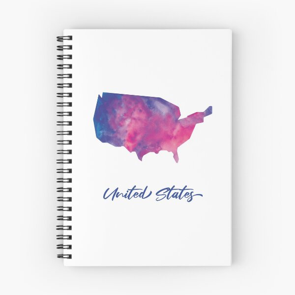 Item preview, United States Map in Watercolor (Purple, Blue and Pink) designed and sold by Geometricshow.