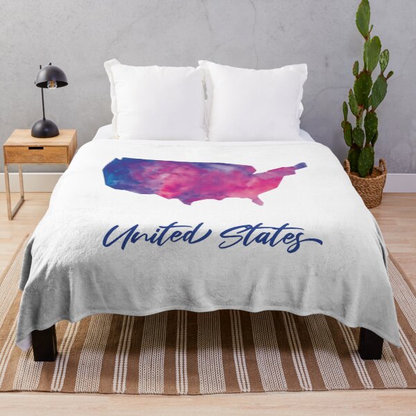 Item preview, United States Map in Watercolor (Purple, Blue and Pink) designed and sold by Geometricshow.
