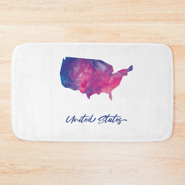 Item preview, United States Map in Watercolor (Purple, Blue and Pink) designed and sold by Geometricshow.