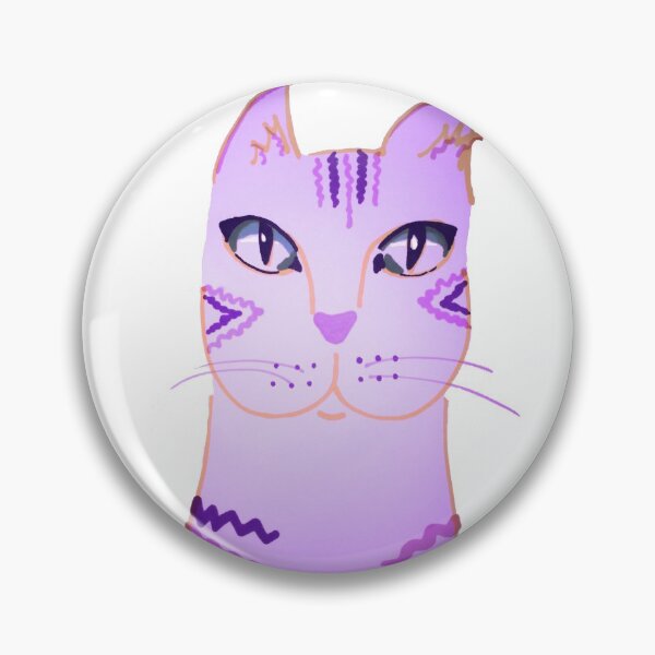 Item preview, Pink&Purple 70s catpie designed and sold by CoffeyCatsArt.