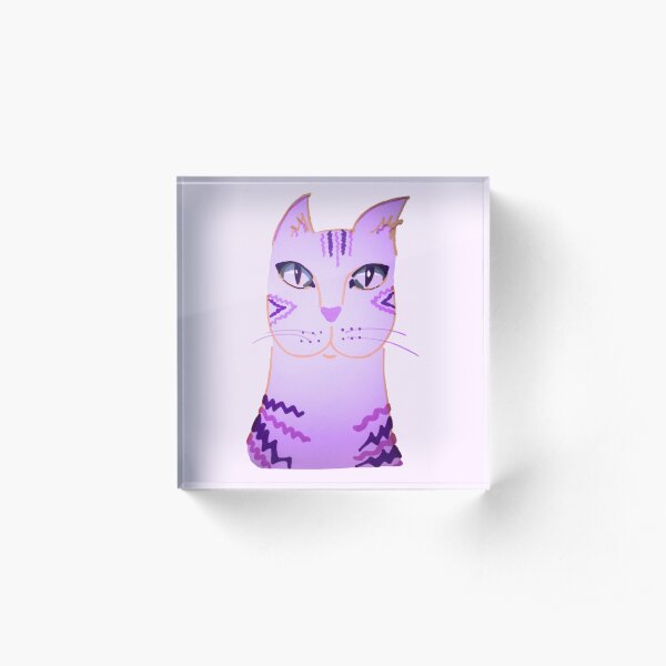 Pink&Purple 70s catpie Acrylic Block