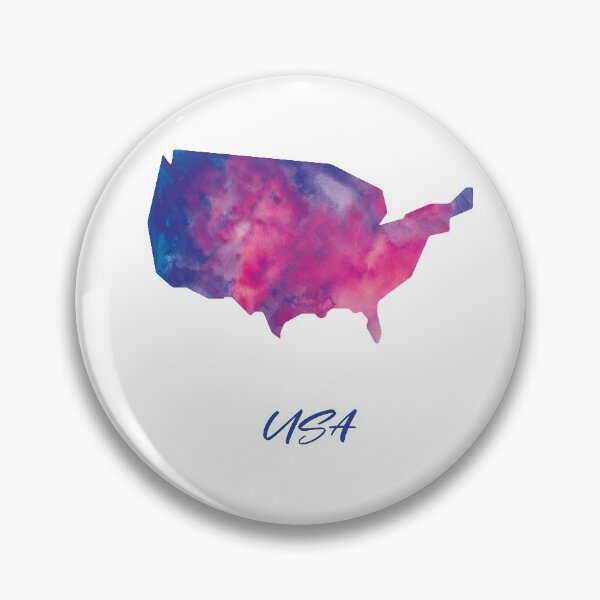 Item preview, USA Map in Watercolor (Purple, Blue and Pink) designed and sold by Geometricshow.
