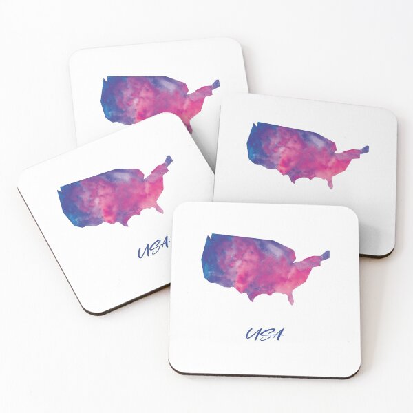 Item preview, USA Map in Watercolor (Purple, Blue and Pink) designed and sold by Geometricshow.