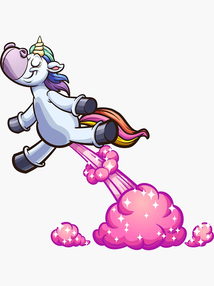 Farting Unicorn Sticker For Sale By Kawaii Stikers Redbubble