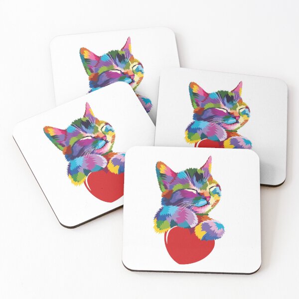 Item preview, Colorful Cat with a Heart designed and sold by urbanstore69.