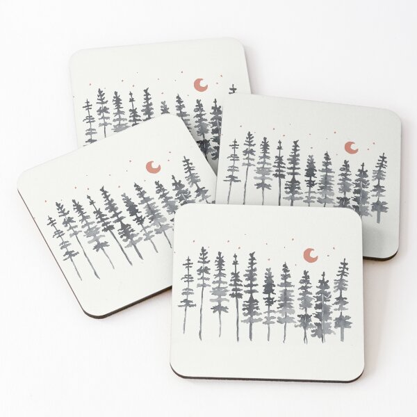 Item preview, Nighttime Watercolor Forest designed and sold by KelleyVivian.