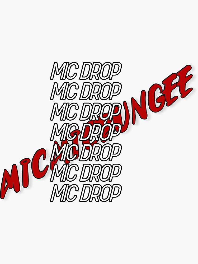 "MIC DROP (logo)" Sticker for Sale by certifmultis Redbubble