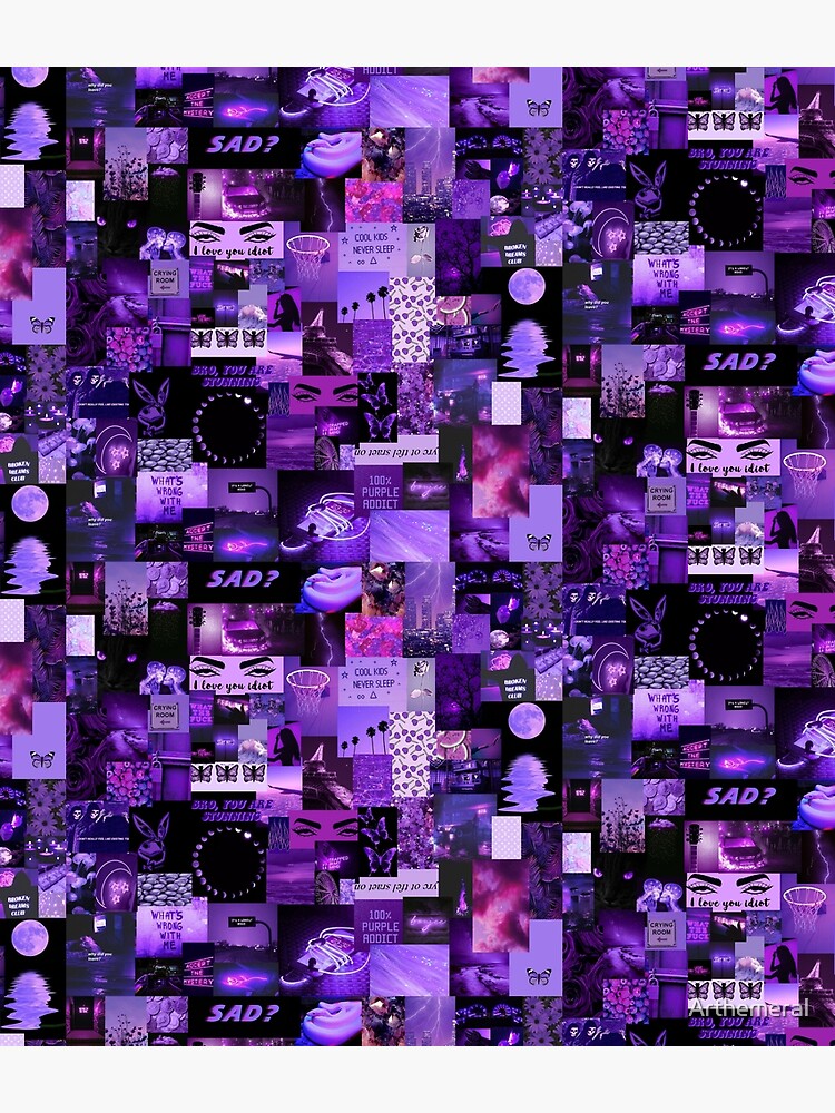 100+] Purple Aesthetic Collage Pictures