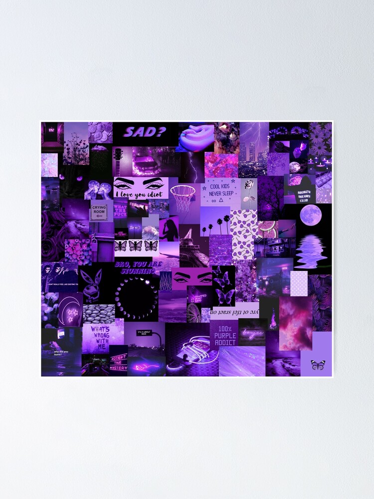 Purple Aesthetic Collage Poster By Arthemeral Redbubble