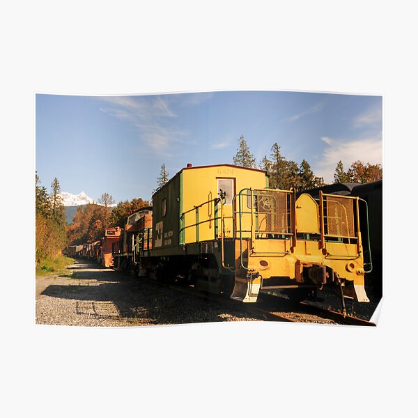 Yellow Old Train Wagon Poster