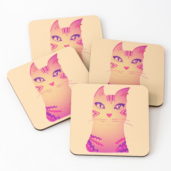 Item preview, SunsetPink 70s catpie designed and sold by CoffeyCatsArt.