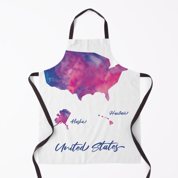 Item preview, United States Map in Watercolor + Alaska & Hawaii (Purple, Blue and Pink) designed and sold by Geometricshow.