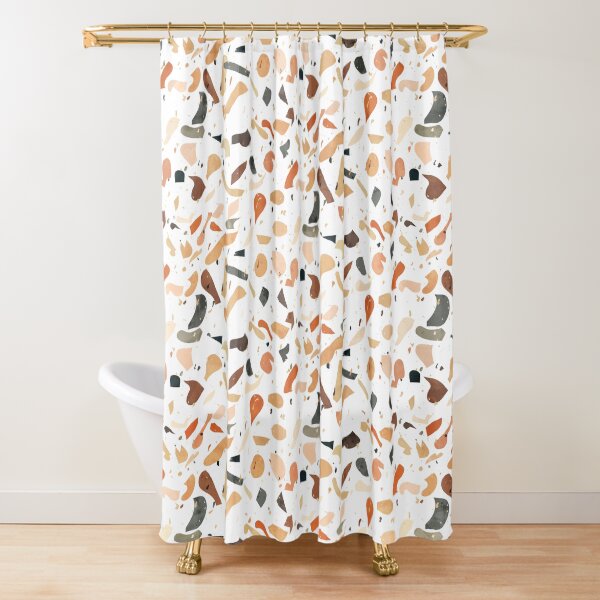 Vintage Terrazzo Pattern Shower Curtain