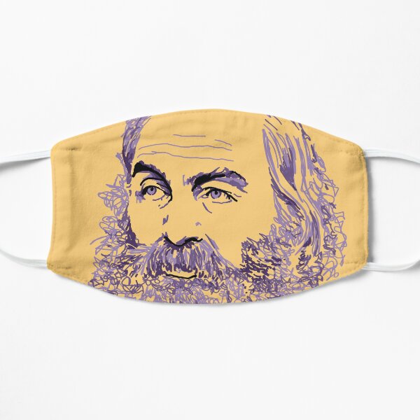 Walt Whitman Yellow Purple Portrait Flat Mask