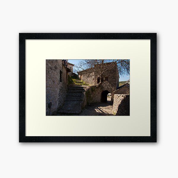 Pocitelj. A house in the rock Framed Art Print