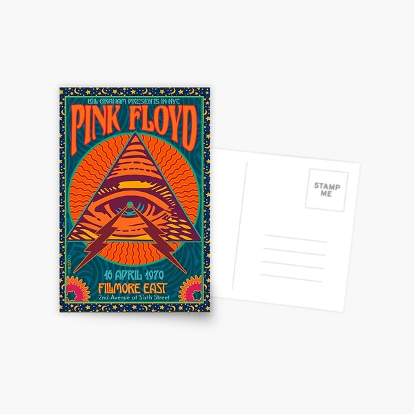 PINK FLOYD CONCERT AUTHENTIC POSTER NYC FILMORE EAST 1970 Postcard