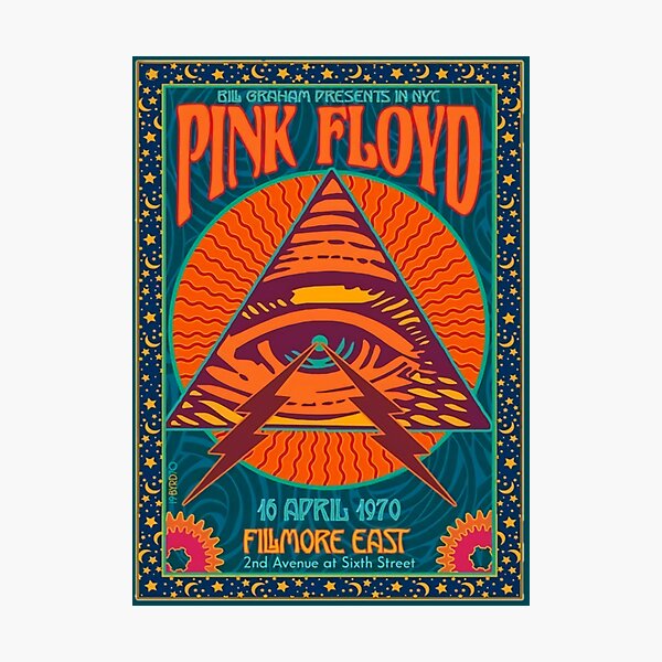 PINK FLOYD CONCERT AUTHENTIC POSTER NYC FILMORE EAST 1970 Photographic Print