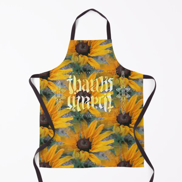 Item preview, Ambigram-Handmade-Thanks/Merci! on yellow flowers designed and sold by Eejee-SK.