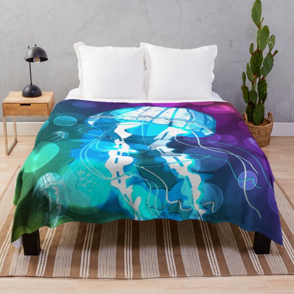 Item preview, Neon Jellyfish With Lens Flare Background designed and sold by Nobiya.