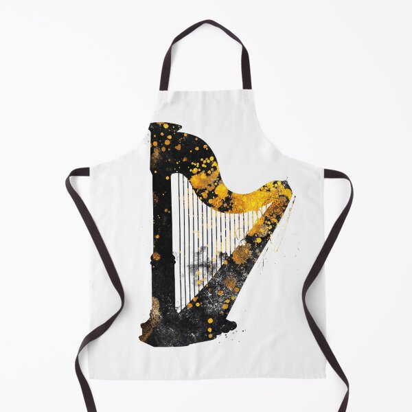 Item preview, Harp music art gold and black #harp #music designed and sold by JBJart.