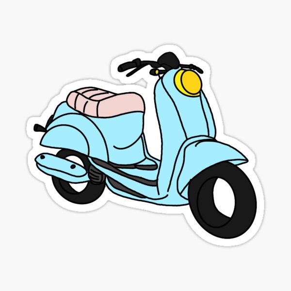 Item preview, Blue Moped  designed and sold by stickersbylaurt.