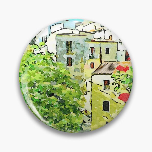 Item preview, Tortora view of historic center with red flower designed and sold by Giuseppe Cocco.