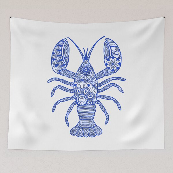 Item preview, Lobster (blue and white, vertical) designed and sold by Calen  Picard-Carroll.