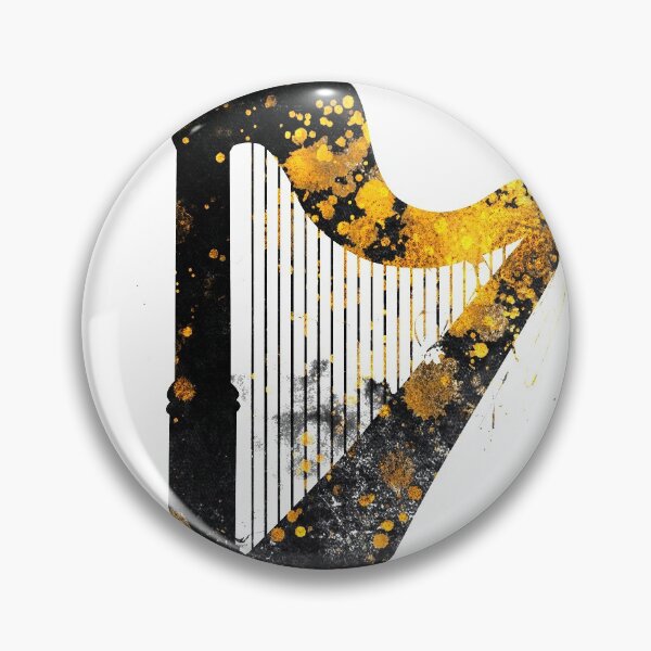 Item preview, Harp music art gold and black #harp #music designed and sold by JBJart.
