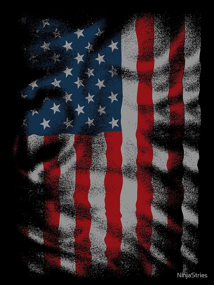 American Flag Distress Shirt Metal Print By Ninjastries Redbubble