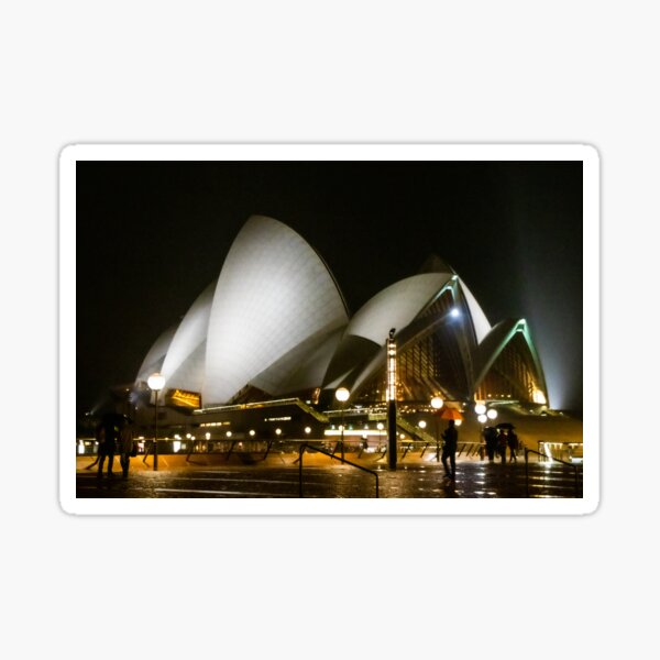 Rainy Night at the Sydney Opera House, Australia Sticker