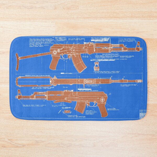 Item preview, Genuine Soviet AKS AK-47 Folding Stock Blueprint (White - Fill) | АКС Автомат Калашникова Складной designed and sold by UrsusRenegade.