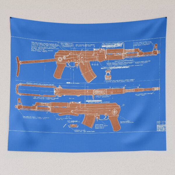 Item preview, Genuine Soviet AKS AK-47 Folding Stock Blueprint (White - Fill) | АКС Автомат Калашникова Складной designed and sold by UrsusRenegade.
