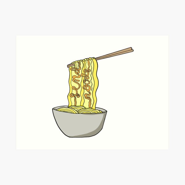 Cartoon Noodles Wall Art Redbubble