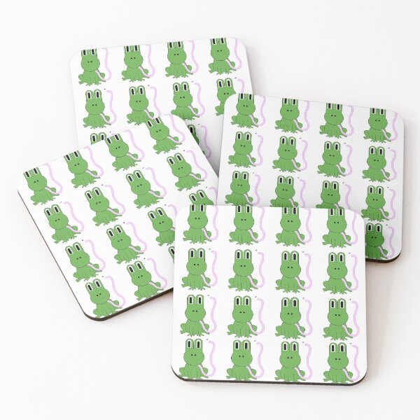 Item preview, green frogs with tongue out catching fly  designed and sold by Ella's  Doodles And Designs.
