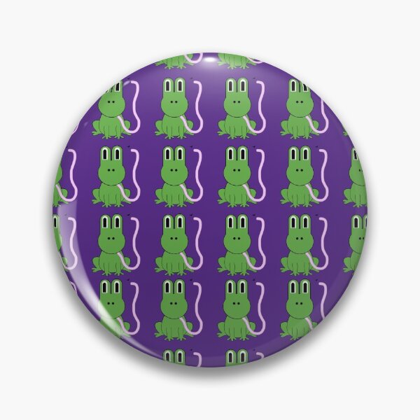Item preview, green frogs with tongue out catching fly purple back ground designed and sold by Ella's  Doodles And Designs.