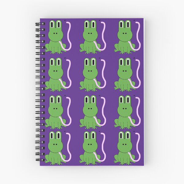 Item preview, green frogs with tongue out catching fly purple back ground designed and sold by Ella's  Doodles And Designs.