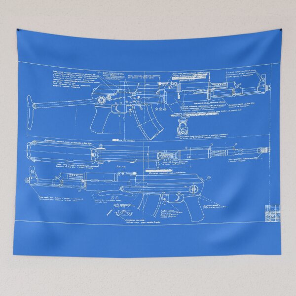 Item preview, Genuine Soviet AKS AK-47 Folding Stock Blueprint (White - Clear) | АКС Автомат Калашникова Складной designed and sold by UrsusRenegade.