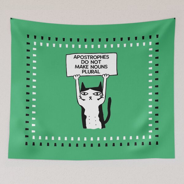 Item preview, Apostrophes do not make nouns plural cat sea green designed and sold by GrammarDance.