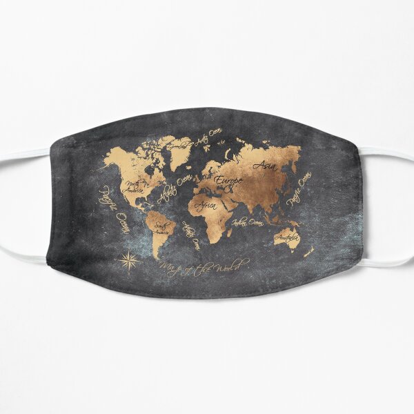 world map 147 gold black #worldmap #map Flat Mask