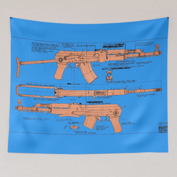 Item preview, Genuine Soviet AKS AK-47 Folding Stock Blueprint (Black - Fill) | АКС Автомат Калашникова Складной designed and sold by UrsusRenegade.
